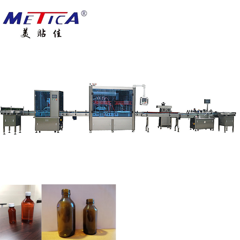 100ml-500ml Syrup Bottle Filling Capping Machine Line Automatic Syrup Bottling Line