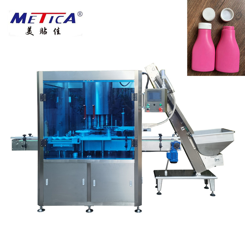 8 Heads Electric Bottle Capping Machine High Speed Rotary Type For Flip Caps