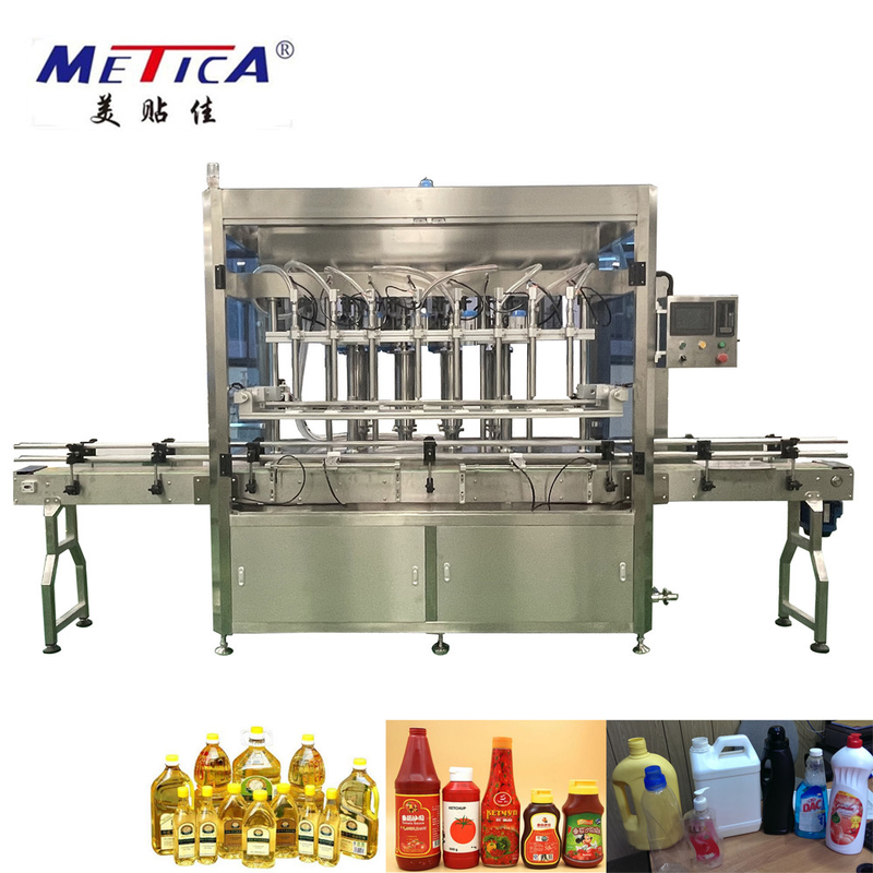 4-10 Filling Head Automatic Bottle Filling Machine 304/316 Stainless Steel Servo Driven