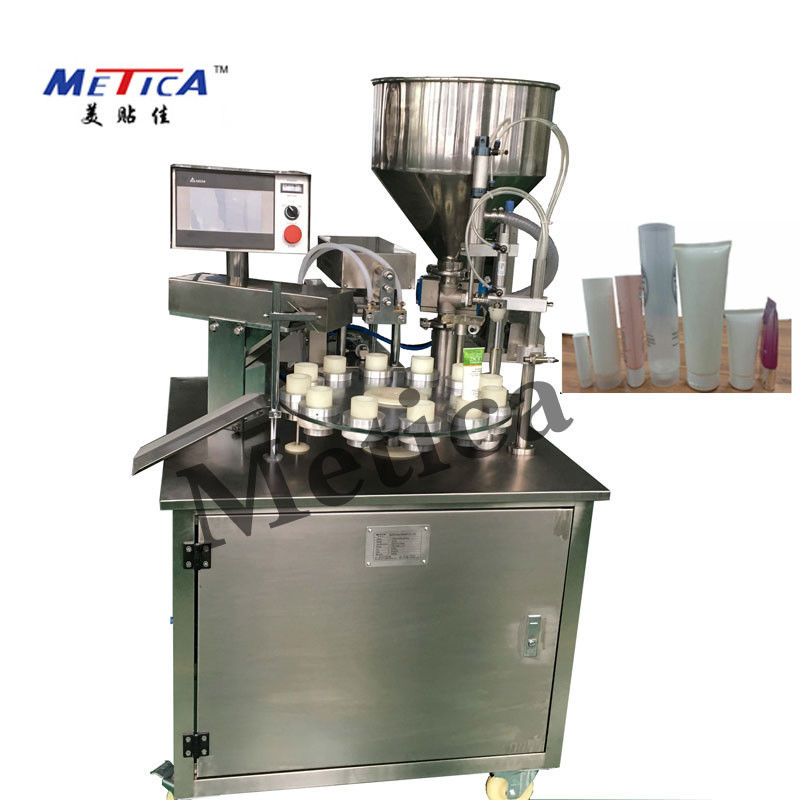 Semi Auto Toothpaste Filling And Sealing Machine 25BPM 40L Hopper Volume