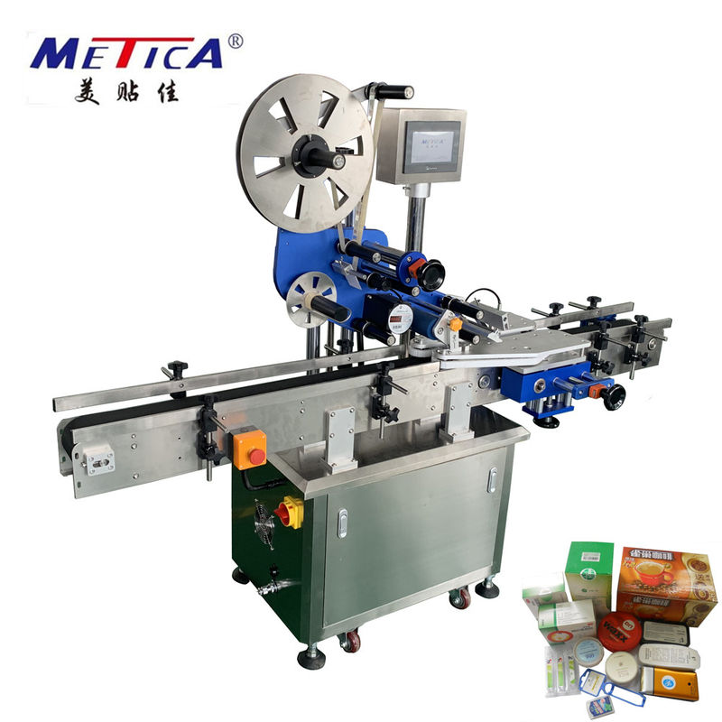 220V 50hz 1kw Automatic Box Label Applicator Machine With Correction Device