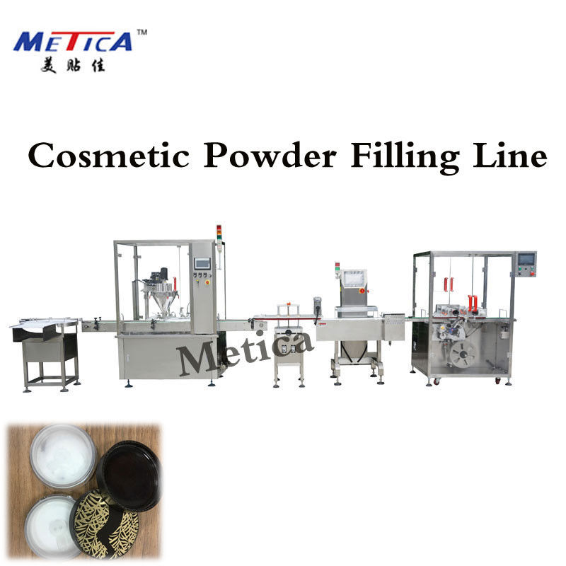 Cosmetic Powder Bottling Production Line PLC Control 0.8MPa Air Supply