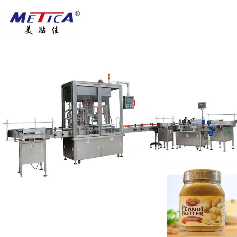 Peanut Butter Jam Filling Capping Labeling Machine 1500bph-3000bph