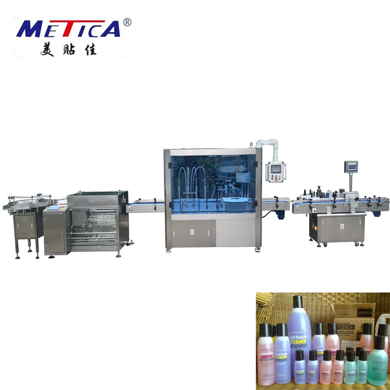 Hand Sanitizer Bottling Production Line Liquid Filling Capping Labeling Machine 110V