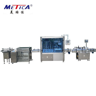 Pesticides Bottling Production Line Liquid Filling Capping And Labeling Machine